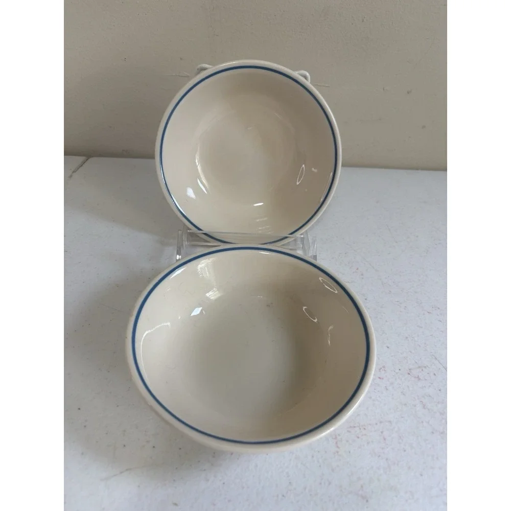 Corelle Navy Blue Rim Dessert Bowls 5.25